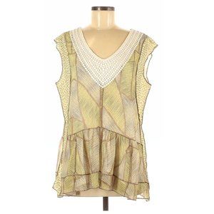 One September Lemon Leaf Peplum Top Size M